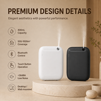 Diffuseur d'arômes sans eau 400 ml avec écran LCD, sans fil, à fixation murale, commande tactile, désodorisant pour toilettes, salle de bain, maison