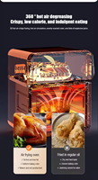 Horno Freidora de Aire de 8L y 1350W con Control Táctil y Ventana Visible