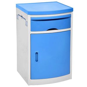 Medical <b>Bedside</b> Cabinet Blue Plastic <b>Storage</b> Hospital Clinic Bedroom Use Easy Cleaning - Product Image 1