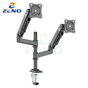 <span class=keywords><strong>Support</strong></span> de moniteur <span class=keywords><strong>double</strong></span> à ressort à gaz Zeno, <span class=keywords><strong>bras</strong></span> articulé pour écrans de 17 à 32 pouces, fixation <span class=keywords><strong>double</strong></span> écran, <span class=keywords><strong>support</strong></span> de bureau pour moniteur LCD <span class=keywords><strong>TV</strong></span> - Product Image 1