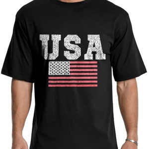 Camiseta Clásica de Cuello Redondo para Hombre con Diseño de la Bandera de EE. UU., Tejida en 100% Algodón, Ajuste Cómodo, Secado Rápido, Transpirable, para Uso Diario - Product Image 3