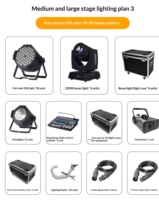 Système d'éclairage de scène LED PAR professionnel avec contrôleur DMX192, support et matériel de montage pour spectacles en intérieur et en extérieur, taille du lieu