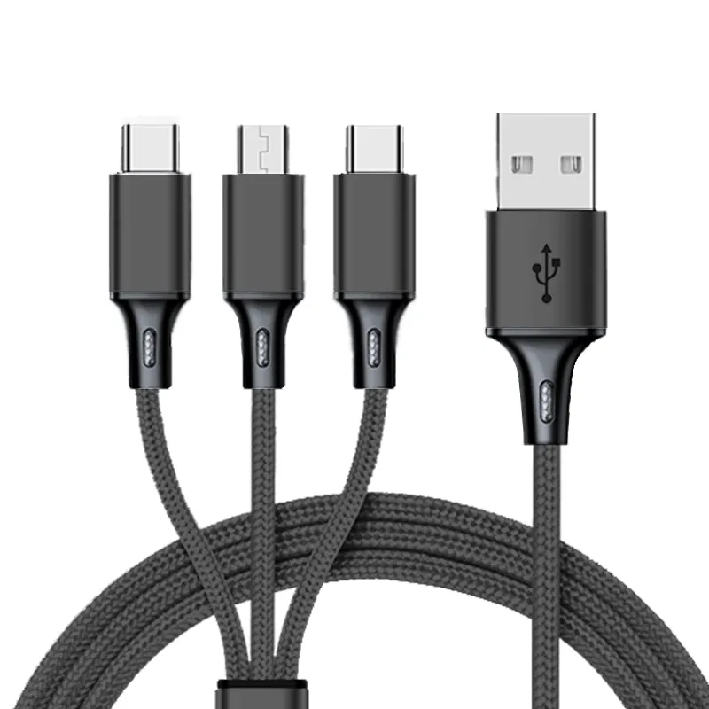 WIK-MS Multi Charging Cable, 5ft Multi Charger Cable Nylon Braided Multiple USB Cable Universal 3 in 1 Charging Cord Adapte