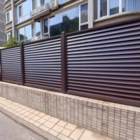 Panneaux de clôture en aluminium à persiennes thermolaquées sur mesure, installation facile, robustes, pour l'extérieur, pour la confidentialité et la sécurité, anti-rouille