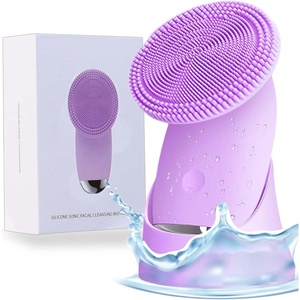 Brosse de massage vibrante rechargeable mini pour le soin de la peau, nettoyage en profondeur du visage, brosse exfoliante en silicone - Product Image 1