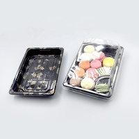 Couvre-plats alimentaires personnalisés KEYMY en PVC/PET recyclable, épaisseur 0,5-1 mm, impression numérique, gaufrage feuille d'or pour macarons et biscuits