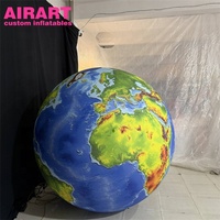 Grand modèle de globe terrestre gonflable suspendu, sphère terrestre gonflable avec impression HD pour la décoration de plafond d'événements de musées scientifiques