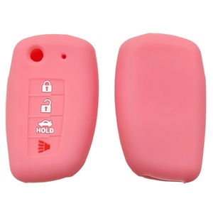 Custodia per chiave auto pieghevole a 4 pulsanti in silicone per Nissan <span class=keywords><strong>Qashqai</strong></span> Tiida Bluebird Loulan - Modello compatibile - Product Image 3