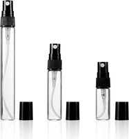 Mini Botella de Perfume Vacía de 2, 3 y 5 ml, Frasco de Vidrio con Cuello Prensado y Pulverizador, Transparente, con Serigrafía
