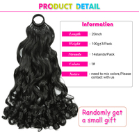 Queue de cheval ondulée française, bande élastique, cheveux synthétiques, longue perruque, résistante à la chaleur, boucles en spirale, extensions de cheveux pour femmes