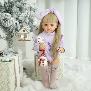 Vente chaude Poupée bébé reborn en vinyle silicone pleine grandeur 55 cm Jouets pour filles Vente en gros Poupées bébé reborn en silicone réalistes colorées - Product Image 5
