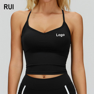 RUIQUWIN – Nouveau débardeur de yoga sexy à dos croisé pour femme, idéal pour le fitness en extérieur et la course à pied, soutien-gorge de sport OEM à maintien élevé - Product Image 1