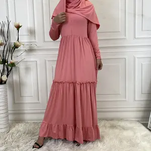 中东简约时尚女装马来西亚Turkiye迪拜崇拜礼服围巾连衣裙