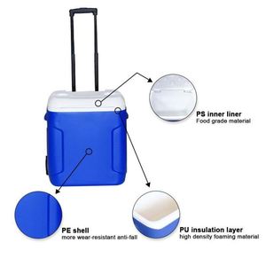OEM/ODM Large Capacity Camping Portable Trolley <b>Ice</b> <b>Cooler</b> <b>Box</b> Portable Insulation <b>Box</b> for Outdoor Party BBQ - Product Image 5