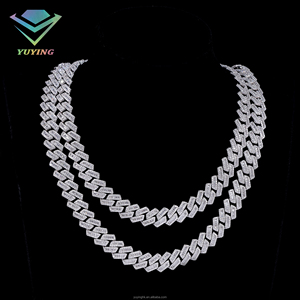 Cadena cubana baguette de 13 mm con diamantes de moissanita VVS, diseño de moda, pasa el test de diamantes, chapado en oro sobre plata de ley 925, estilo hip hop para hombre. - Product Image 2