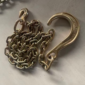H-QUALITY G70 <strong>J</strong> <strong>Hook</strong> Tow Chain V Bridle with <strong>J</strong> <strong>Hooks</strong>,Grab <strong>Hooks</strong> for Flatbed Truck Trailer Safety Chains - Product Image 5
