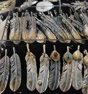 Collier couleur argent 950 pour homme, accessoires de bijoux, breloques en plume d'aigle, nouvelle collection - Product Image 6