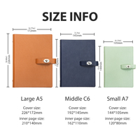 Carnet de notes de luxe en cuir PU avec anneaux, format A5, A6, A7, avec boucle métallique, pour planificateur, papeterie, prix de gros, en stock