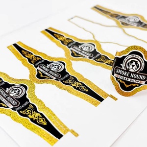 Tùy chỉnh Cigar ban nhạc nhãn làm của riêng bạn lá vàng dập nổi Cigar nhãn tư nhân chết cắt Vòng ban nhạc vàng Polyester nhãn - Product Image 2