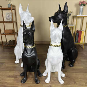 Ev oturma odası dekorasyon Watchdog heykel Doberman Pinscher süs Villa bahçe kapı büyük köpek heykel - Product Image 1