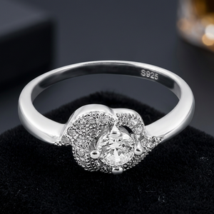 Bague en argent 925 avec diamant pour femme, cadeau de fiançailles - Product Image 4