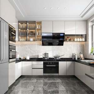 Modern Kitchen Cabinet Soft Close Hinge Drawer Slide Glossy Door Kitchen Cabinet - Product Image 1