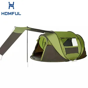 HOMFUL açık 4 kişilik su geçirmez kamp çadırı kolay kurulan çadır Tarp ile
