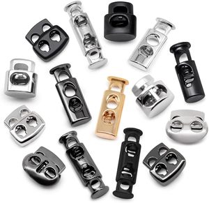 Pcs Styles Alloy <b>Toggle</b> Stoppers Single Double Hole Spring Loaded Stop Sliding Cord Fastener Locks <b>Buttons</b> For Backpacks Shoelac - Product Image 4