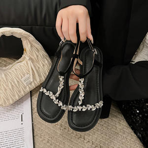 Sandalias Bohemias de Verano 2026 para Mujer con Pedrería, Tacón Bajo, Estilo Hada, Tacón Grueso, para Vestir, Uso en Exteriores - Product Image 2