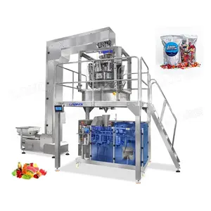 Máquina de embalagem para sacos e enchimento de sacos de arroz e nozes granuladas HFFS totalmente automática para 100g 200g 500g 1kg