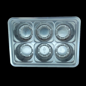 Disposable blister transparent PP PET plastic 6 cavity inner food tray boxes frozen dumpling packaging