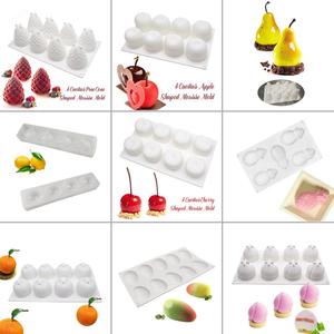 3D Frucht förmige Silikon-Fondant formen <span class=keywords><strong>3</strong></span>-Kavitäten-Mangoform für Kuchen dekor 3D-Simulationswerkzeug für Mousse-Silikon-Dessert form - Product Image 2