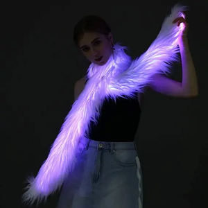 Bufanda LED brillante divertida novedad <span class=keywords><strong>Boa</strong></span> de piel accesorio para fiestas Rave bufanda intermitente para decoración de ropa - Product Image 5