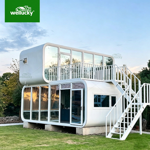 Cabane de luxe en forme de pomme pour les développeurs de complexes de glamping |   Fenêtres panoramiques, Prêt pour la <span class=keywords><strong>maison</strong></span> intelligente, Personnalisation de la marque - Product Image 1