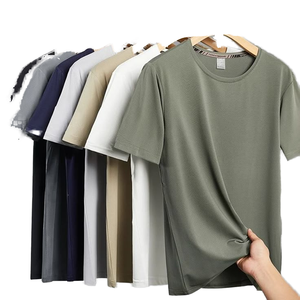 Camiseta de algodón 100% de alta calidad para hombre, ropa informal de uso diario, estampado de cuello personalizado, Jersey de manga corta de 160-180GSM, técnica teñida lisa - Product Image 1