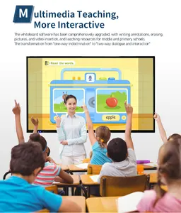 55 65 75 85 86 98 inç 4K 3840x2160 elektronik dokunmatik ekran aktif akıllı tahta interaktif elektronik beyaz tahta