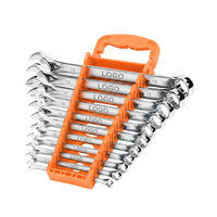 Industrial Metric Combination Wrench Set 11 Piece 8-19mm 12 Point Chrome Vanadium Steel Double End Spanner with Holder