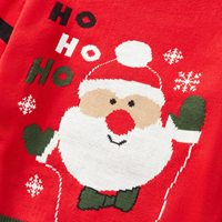 Fourniture de tricot drôle femmes fournisseurs joyeux pull personnalisé moche hiver col rond vacances rouge noël pull tricoté