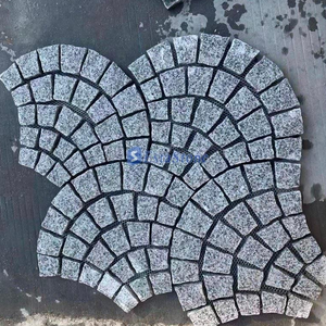 Pietre Naturali per Esterni, Ciottoli in Granito Grigio, Pietre per Pavimentazione a Forma di Ventaglio, Tappeti per Pavimentazione in Rete, Pietre per Pavimentazione in Granito e Ardesia - Product Image 2