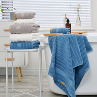Ensemble de serviettes de bain 3pcs Premium de haute qualité 100% coton Soft Family Large Pure Plain Face Hand Hair Towels