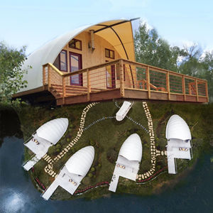 Tentes extérieures en forme de coquille blanche de 6x8.5m tente de luxe pour le glamping - Product Image 5