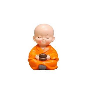 Cute Little Monk Resin <b>Statue</b> Set For Home Office Desk Decoration Artistic Craft Gift - Product Image 5