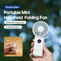Ventilateur de bureau portable et pliable KC-F82, mini ventilateur portatif pliable avec tête de ventilateur réglable à 180 degrés pour Re
