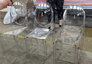 Sillas Chiavari Apilables para Hotel, Silla Transparente de Acrílico Cristalino para Eventos al Aire Libre, Bodas, Jardín, Resina - Product Image 3