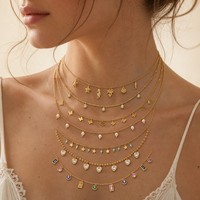 Collier Minimaliste et Délicat en Acier Inoxydable Plaqué Or 18K, Prêt à l'Expédition, Vente en Gros, Bijoux Anti-ternissement