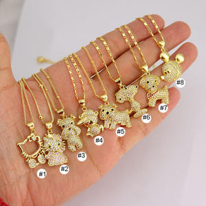 Nz1607 फंकी प्यारी 18k सोने की प्लेटेड सीज़ हीरे की पत्थर ने भाग्यशाली गुब्बारा पिल्ला कुत्ते बिल्ली बिल्ली के लिए - Product Image 2