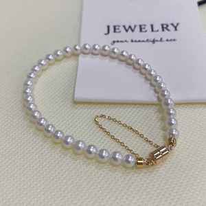 Zhuji Natural Freshwater Pearl <b>Bracelet</b> for Women 4mm <b>Baby</b> Pearl with S925 <b>Silver</b> Buckle Hot Selling Boutique <b>Bracelet</b> - Product Image 4
