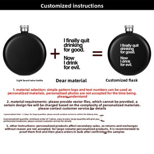 Y12 personalizzato logo 5oz in acciaio inox portatile per esterni regalo da campeggio nero opaco fiaschetta - Product Image 2