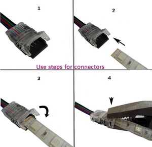 LED tira conector 4 Pin LED conector resistente al agua 5050 LED de luz de tira-tira de conexión rápida - Product Image 3