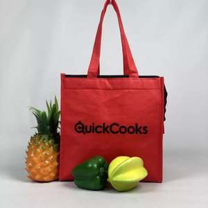 Sac fourre-tout isotherme rouge sac isotherme personnalisé non tissé sac isotherme sac repas fourre-tout - Product Image 1